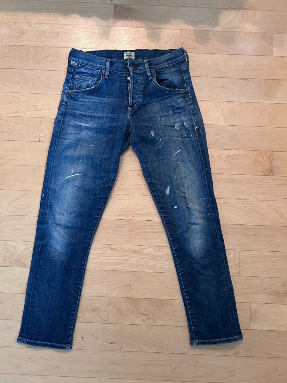 Citizens of Humanity Emerson Slim Boyfriend Paint Splatter Jeans Sz 24 USA